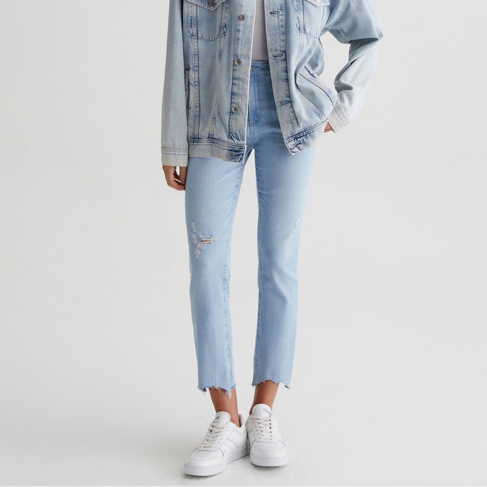AG Adriano Goldschmied Mari Crop HighRise Slim Straight Jeans